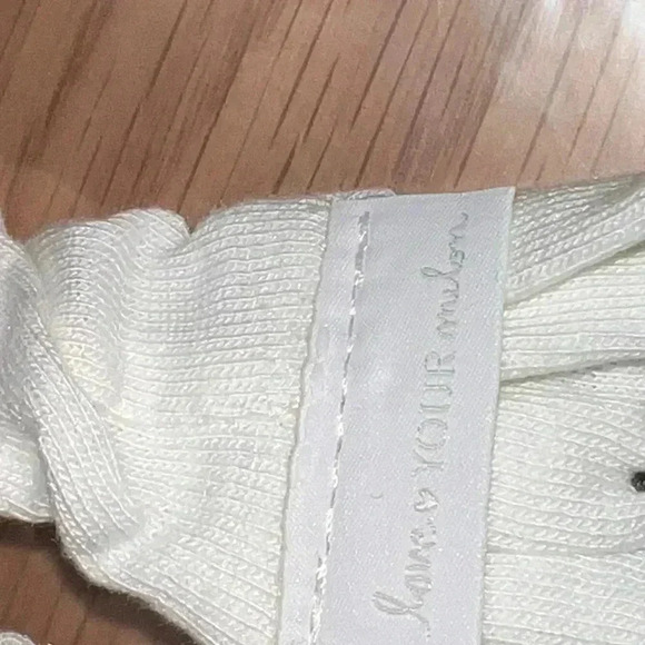 New White Love Your Melon Tri-blend scrunch Headband with mask buttons - Picture 3 of 3